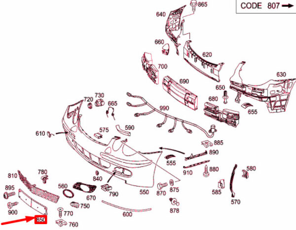 NEW MERCEDES-BENZ E W211 FRONT LICENCE PLATE MOLDING USA A2118171178 ORIGINAL - Image 4