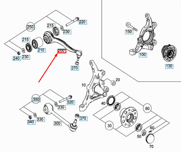 NEW MERCEDES-BENZ SLK R171 AMG FRONT LEFT STRUT ROD A2043306511 ORIGINAL - Image 4