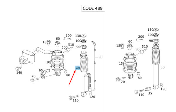 NEW MERCEDES-BENZ E W211 REAR RIGHT SHOCK ABSORBER A2113267000 ORIGINAL - Image 4
