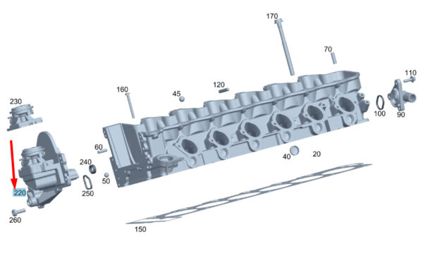 NEW MERCEDES-BENZ SL R231 RIGHT CYLINDER HEAD END COVER A2750101135 ORIGINAL - Image 4
