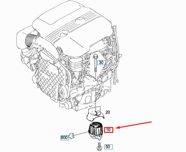 NEW MERCEDES-BENZ C W204 FRONT LEFT ENGINE SUPPORT A2042405817 ORIGINAL - Image 4