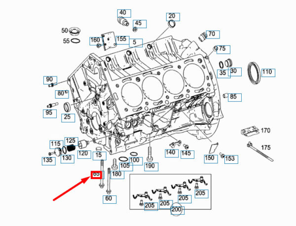 NEW MERCEDES-BENZ ML W164 CRANKSHAFT MAIN BEARING CAP BOLT A1560110371 ORIGINAL - Image 4