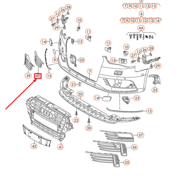 NEW AUDI A3 8V FRONT RIGHT AIR GUIDE GRILLE 8V5807682A9B9 - Image 6