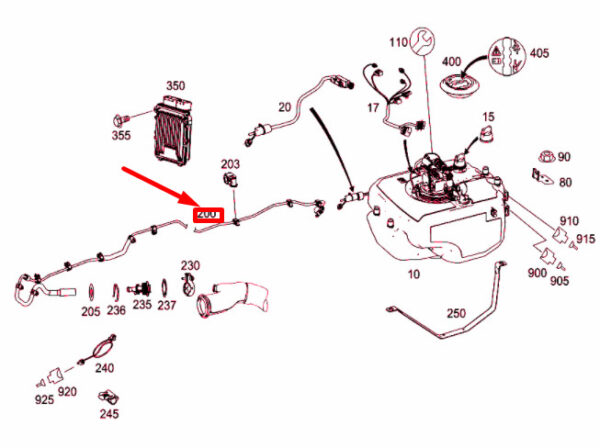 NEW MB GL X164 EXHAUST GAS AFTERTREATMENT ADDITIVE LINE A1644709164 ORIGINAL - Image 4
