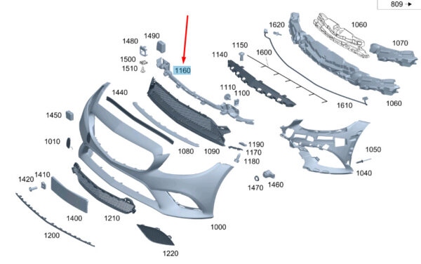 NEW MERCEDES-BENZ C W205 FRONT BUMPER LOWER BASIC CARRIER A2058855801 ORIGINAL - Image 4