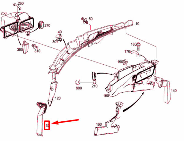 NEW MERCEDES-BENZ C W204 LEFT WATER DRAIN FITTING A2048322325 ORIGINAL - Image 4
