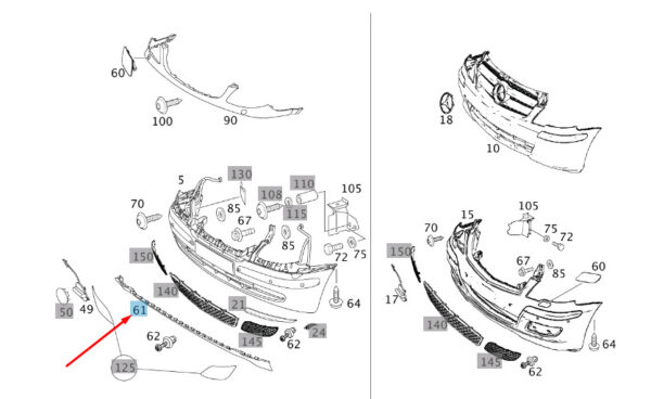 NEW MERCEDES-BENZ VITO W639 FRONT BUMPER SPOILER TRIM A63988500259051 ORIGINAL - Image 4