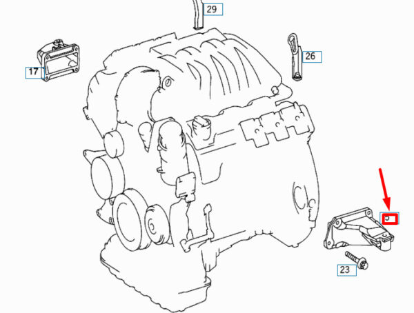 NEW MERCEDES-BENZ C W202 LEFT ENGINE SUPPORT A1122231404 ORIGINAL - Image 4
