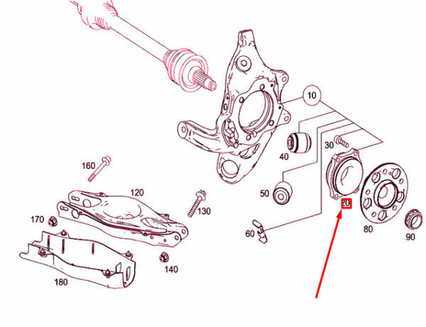 NEW MERCEDES-BENZ GLK X204 REAR ANGULAR CONTACT BEARING A211981022764 ORIGINAL - Image 4