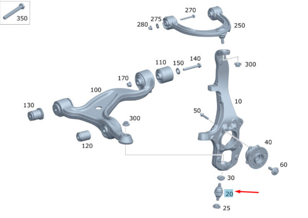 NEW MB GLE W167 FRONT STEERING KNUCKLE SUPPORTING JOINT A1673306300 ORIGINAL - Image 4
