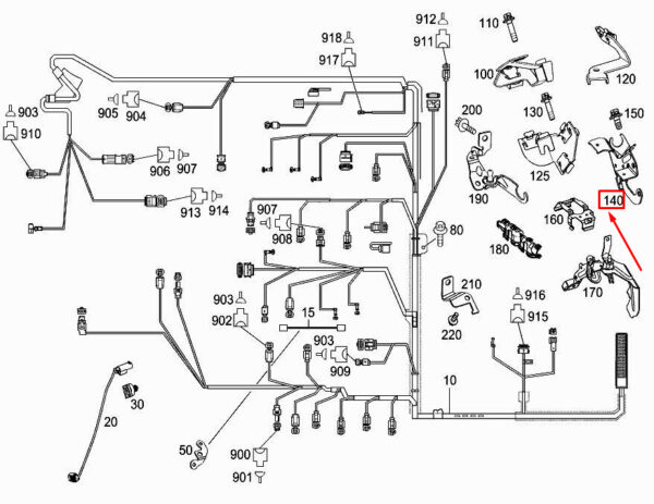 NEW MERCEDES-BENZ GLE COUPE C292 ENGINE HARNESS BRACKET A6421590641 ORIGINAL - Image 4