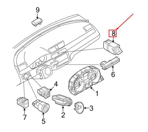 NEW VW CC 35 HAZARD WARNING SWITCH 3C8953509 ORIGINAL - Image 4