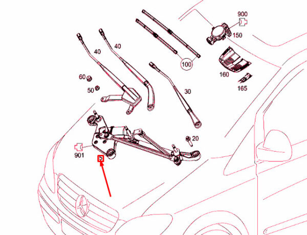 NEW MERCEDES-BENZ VITO W447 WINDSHIELD WIPER SYSTEM LHD A4478200140 ORIGINAL - Image 4