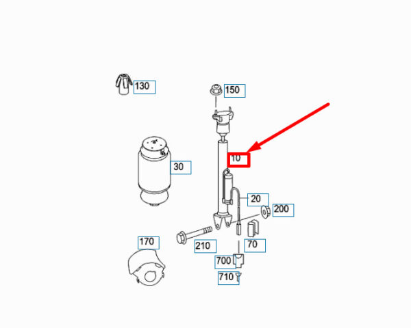 NEW MERCEDES-BENZ GL X164 REAR SHOCK ABSORBER A1643203131 ORIGINAL - Image 4