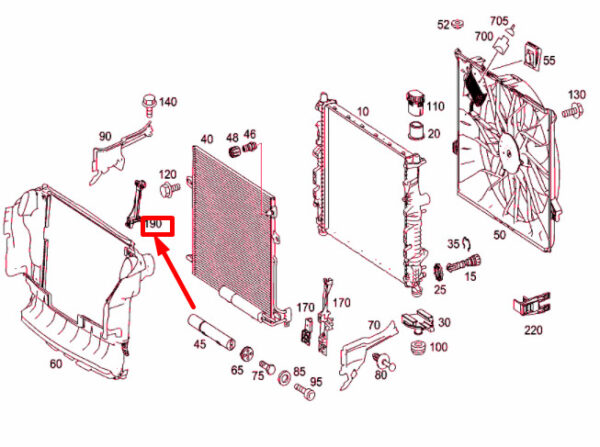 NEW MERCEDES-BENZ GL X164 RADIATOR RIGHT BRACKET BEAM A1645040118 ORIGINAL - Image 4