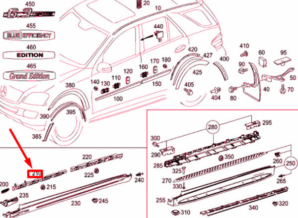 NEW MB ML W164 FRONT LEFT LONGITUDINAL MEMBER RAIL A1646982727 ORIGINAL - Image 4
