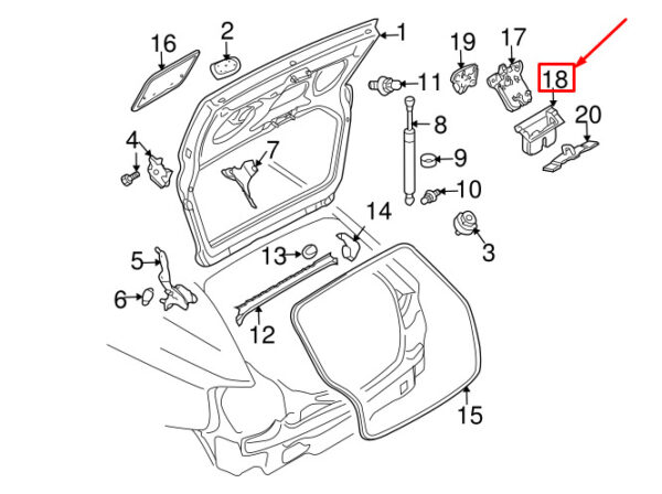 NEW AUDI A3 SPORTBACK 8P REAR TRUNK LID LATCH COVER 8P4827520A ORIGINAL - Image 4