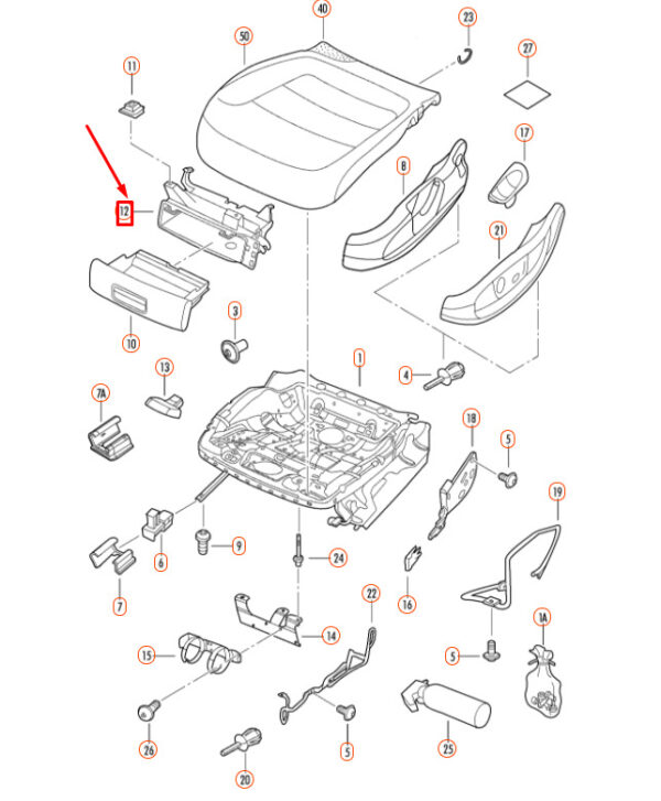NEW VOLKSWAGEN JETTA A6 FRONT LEFT SEAT GUIDE FRAME 5C6882599A9B9 - Image 6