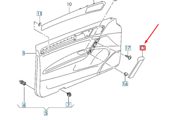 NEW VW GOLF SPORTSVAN MK7 FRONT LEFT DOOR HANDLE COVER TRIM 5GM86803981U - Image 4