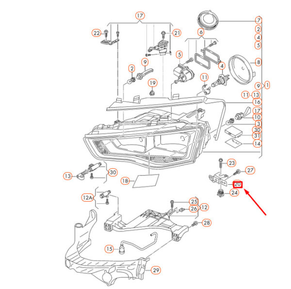 NEW AUDI A4 B8 FRONT LEFT HEADLIGHT RETAINING PLATE 8T0941355A ORIGINAL - Image 4