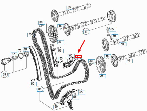 NEW MERCEDES-BENZ ML W164 GUIDE RAIL TO CRANKCASE PIN A6420520374 ORIGINAL - Image 4