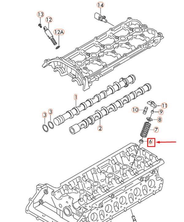 NEW AUDI Q3 RS 8U ENGINE OUTLET VALVE STEM SEAL 06L109675 ORIGINAL - Image 4