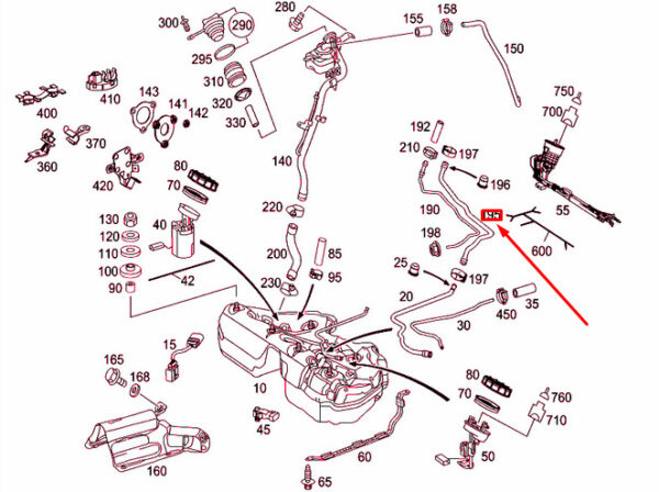 NEW MERCEDES-BENZ E W211 FUEL TANK VENT LINE A2114761101 ORIGINAL - Image 4
