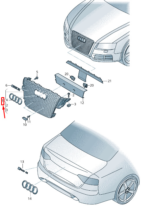 NEW AUDI A5 SPORTBACK 8T RADIATOR GRILLE 8T0853651DT94 8T0853651D T94 ORIGINAL 4 NEW AUDI A5 SPORTBACK 8T RADIATOR GRILLE 8T0853651DT94 8T0853651D T94 ORIGINAL - Image 4