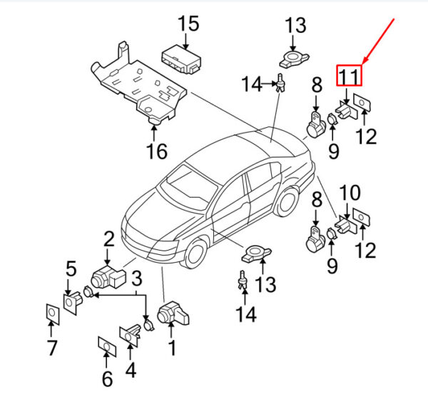 NEW VW PASSAT B6 3C REAR INNER PARKING SENSOR BRACKET 3C5919491N ORIGINAL - Image 4