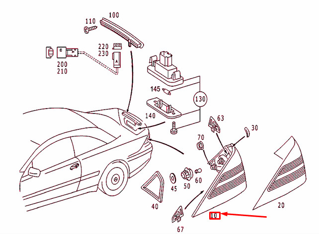 NEW MERCEDES-BENZ CL COUPE C215 REAR RIGHT TAIL LAMP A2158200264 ORIGINAL 4 NEW MERCEDES-BENZ CL COUPE C215 REAR RIGHT TAIL LAMP A2158200264 ORIGINAL - Image 4