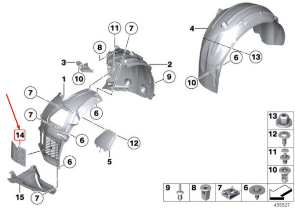 NEW BMW 5 F10 FRONT LEFT AIR-DISCHARGE DUCT COVER 51717302365 7302365 ORIGINAL - Image 4