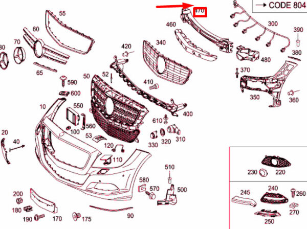 NEW MB CLS C218 FRONT BUMPER IMPACT ABSORBER CENTRAL REAR A2188852337 ORIGINAL - Image 4