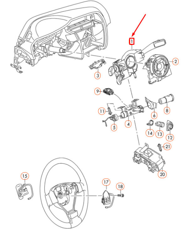 NEW VOLKSWAGEN EOS STEERING COLUMN COMBINATION SWITCH 5K0953513N9B9 - Image 6