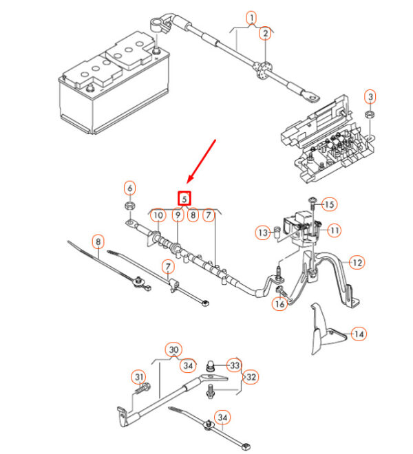 NEW AUDI Q7 4L BATTERY AND ALTERNATOR WIRING HARNESS 7L6971227B ORIGINAL - Image 4