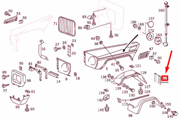 NEW MB G W463 FRONT BETWEEN WHEELHOUSE AND FENDER WELT A4608810390 ORIGINAL - Image 4
