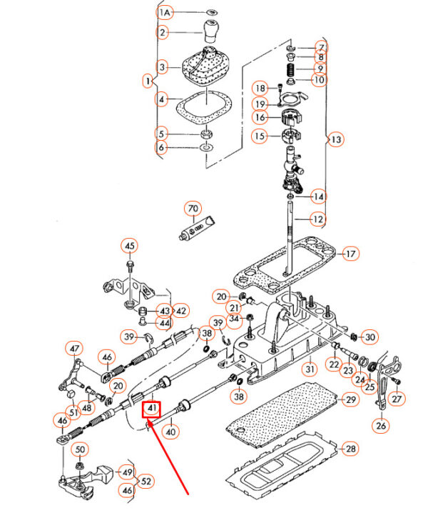 NEW AUDI A3 8P GEAR SELECTOR CABLE 1K0711265AS - Image 6