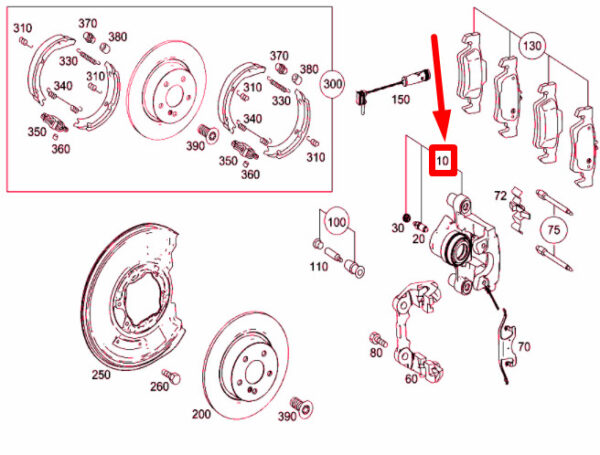 NEW MERCEDES-BENZ E W212 AMG REAR RIGHT BRAKE CALIPER A2124236998 ORIGINAL - Image 4