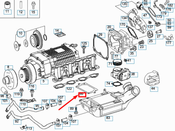 NEW MERCEDES-BENZ ML W163 CHARGING AIR INTERCOOLER GASKET A1131410880 ORIGINAL - Image 4