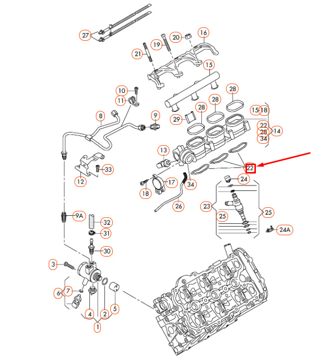 NEW AUDI A4 B8 LOWER INTAKE MANIFOLD GASKET SEAL 079129717B ORIGINAL 4 NEW AUDI A4 B8 LOWER INTAKE MANIFOLD GASKET SEAL 079129717B ORIGINAL - Image 4