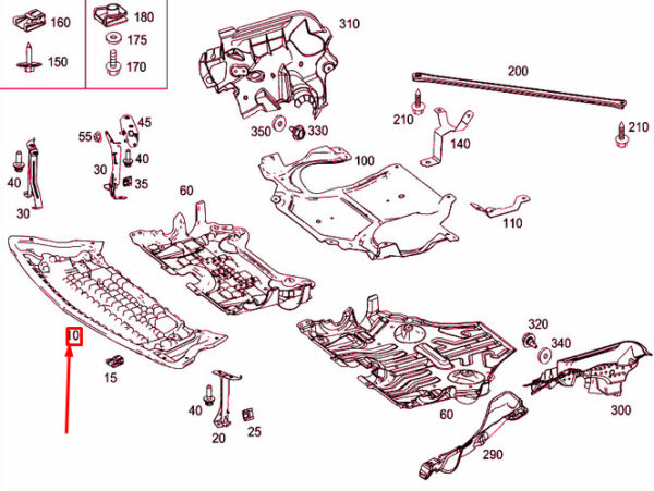 NEW MB E W212 ENGINE COMPARTMENT FRONT BOTTOM COVER A2125240230 ORIGINAL - Image 4