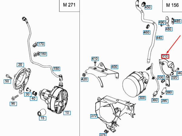 NEW MERCEDES-BENZ C W204 AMG AIR PUMP BRACKET A1562301340 ORIGINAL - Image 4