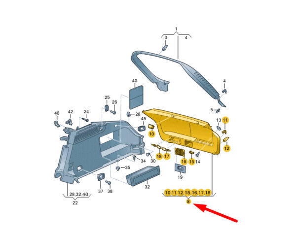 NEW VOLKSWAGEN ARTEON 3H7 REAR LID LOWER COVER TRIM PANEL 3G8867601A82V - Image 6