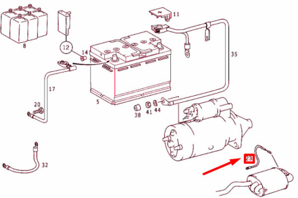 NEW MERCEDES-BENZ SLK R170 BODY TO EXHAUST NEGATIVE CABLE A1705400231 ORIGINAL - Image 4