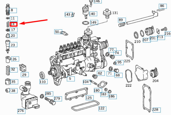 NEW MB S W140 INJECTION PUMP PRESSURE VALVE COIL SPRING A0000743793 ORIGINAL - Image 4