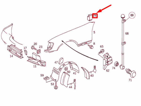 NEW MERCEDES-BENZ S W140 FRONT FENDER TO ENGINE HOOD SEAL A1408210998 ORIGINAL - Image 4