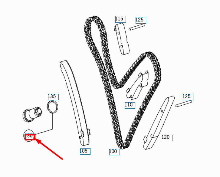 NEW MERCEDES-BENZ CL C215 ENGINE TIMING CHAIN TENSIONER A1370500011 ORIGINAL 4 NEW MERCEDES-BENZ CL C215 ENGINE TIMING CHAIN TENSIONER A1370500011 ORIGINAL - Image 4