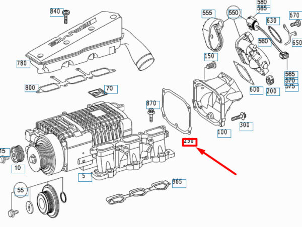 NEW MERCEDES-BENZ ML W163 SUPERCHARGER GASKET A1121411280 ORIGINAL - Image 4