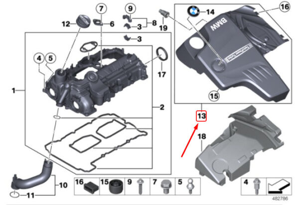 NEW BMW 3 F30 ENGINE COVER 11127594344 7594344 ORIGINAL - Image 4