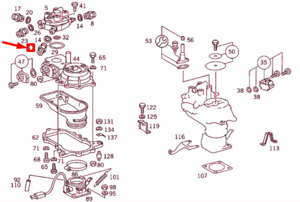 NEW MERCEDES-BENZ E W210 CARBURETOR AND INJECTION FITTING A0000743686 ORIGINAL - Image 4