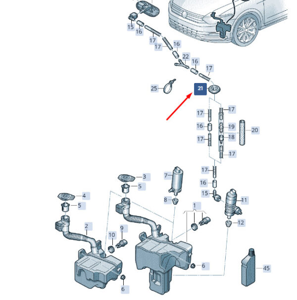 NEW SKODA SUPERB MK3 WASH SYSTEM GROMMET 6Q0955998 ORIGINAL - Image 4